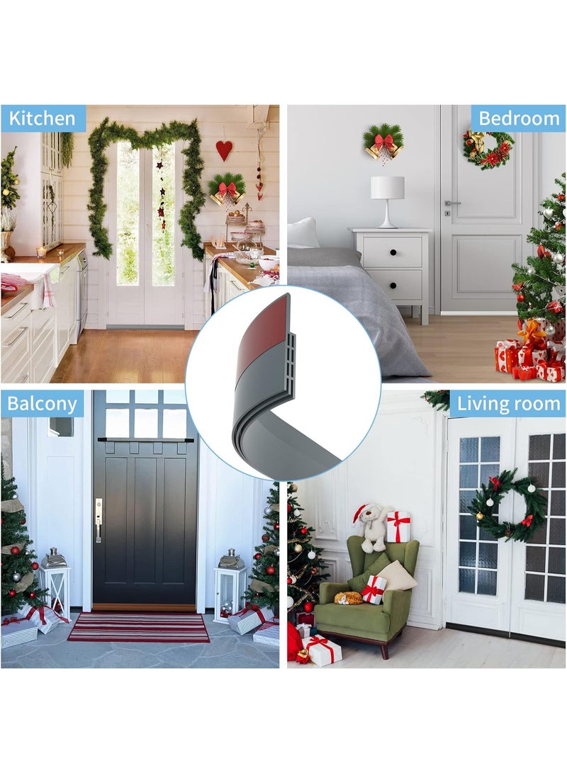 2 Pack Door Draft Stopper, Soundproof Door Sweep Weather Stripping for Doors, 2" W x 39" L, Grey - Image 3